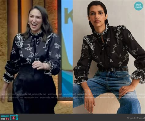 Wornontv Sara Bareilless Black Floral Print Blouse On Live With Kelly And Mark Clothes And