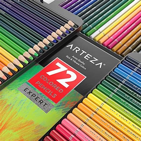 Colored Pencils Professional Set 72 Colors Soft Wax Based Cores