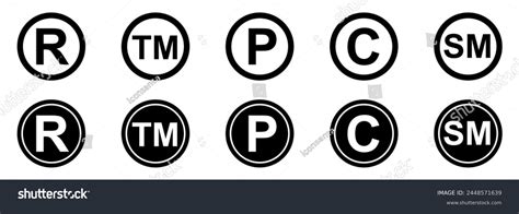 Copyright Icon Registered Trademark Icon Set Stock Vector Royalty Free