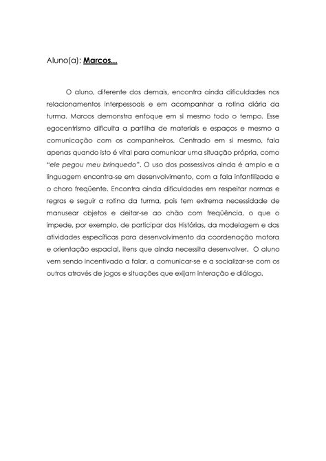 Arquivos Relatório Para Avaliação Da Educação Infantil Atividades