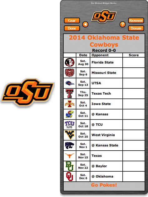 Free 2014 Oklahoma State Cowboys Football Schedule Widget - Go Pokes ...