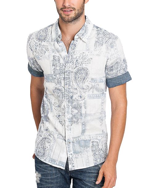 Guess Paisley Print Sport Shirt In White For Men Lyst