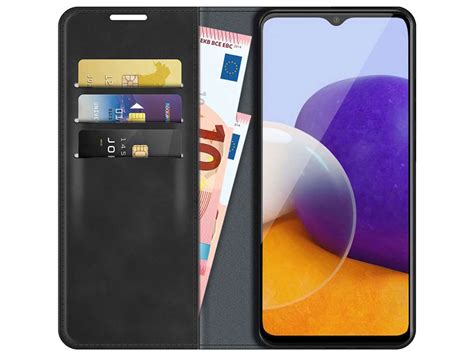 Magnetic Bookcase Zwart Samsung Galaxy A22 5G Hoesje