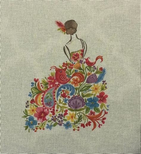 The Collection Ellen Crimi-Trent ECT878A Lady with Pink Bird - Large S – Stitch by Stitch