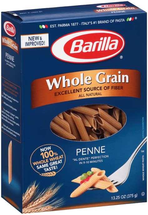 Barilla Whole Grain Pasta Nutrition Label