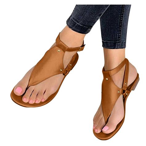 Sandals Open Buckle Beach Flops Ladies Shoes Flip Sandals Women‘s Strap Flat Toe Women S Sandals