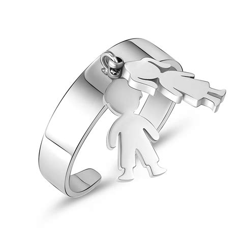 Anillos clásicos de acero inoxidable para hombre y mujer joyería de