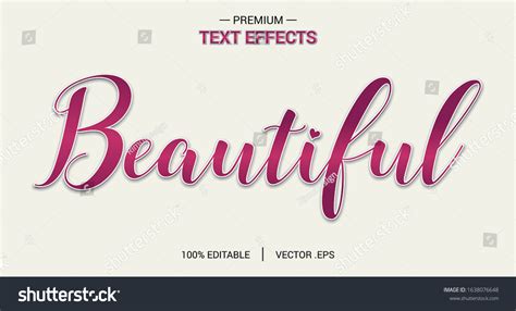 Beautiful Text Effect Vectors Set Elegant Stock Vector Royalty Free