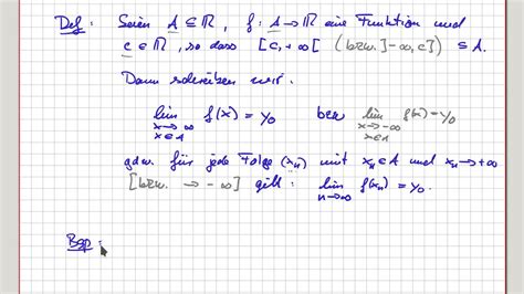 Analysis Stetigkeit Definition Grenzwerte Im Unendlichen Youtube