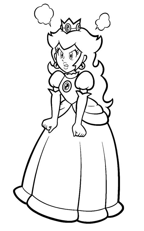 Coloriages De La Princesse Peach Coloringpagesonly