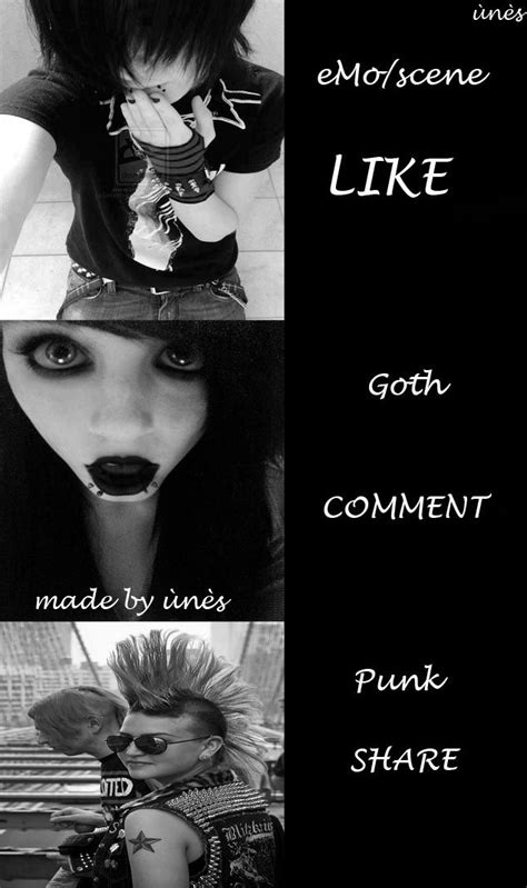 Emo Vs Scene Vs Goth Vs Punk Im Clicking Like Emos R Amazing