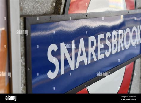 London Underground Snaresbrook Tube Station Sign On The Platform Stock