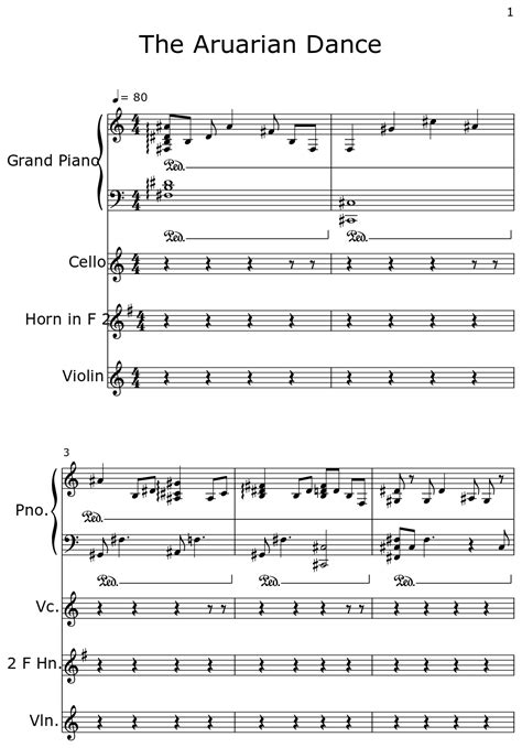 The Aruarian Dance Sheet Music For Piano Cello Horn In F Violin