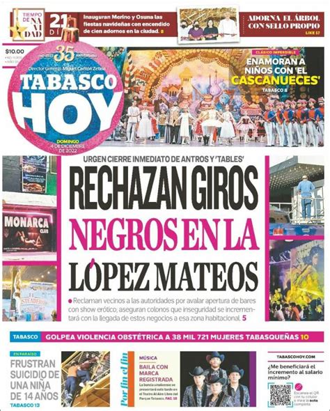 Periódico Tabasco Hoy México Periódicos De México Edición De