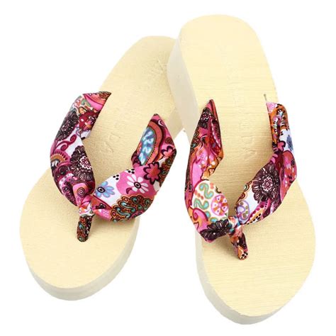 New Arrival Wedge Platform Thong Flip Flops Sandals Shoes Beach Casual Slippers Summer Indoor