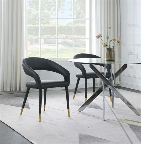 Destiny Vegan Leather Dining Chair In Black Hyme Furniture