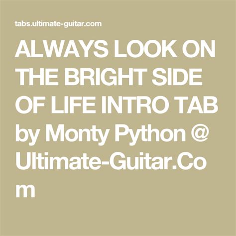 Always Look On The Bright Side Of Life Intro Tab By Monty Python