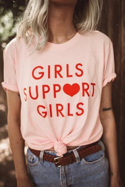 Girls Support Girls Red Letter Print Tee Pink Grey White Black T Shirt Women Sexy Funny Tumblr