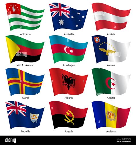 Set Flags Of World Sovereign States Vector Illustration Stock Photo