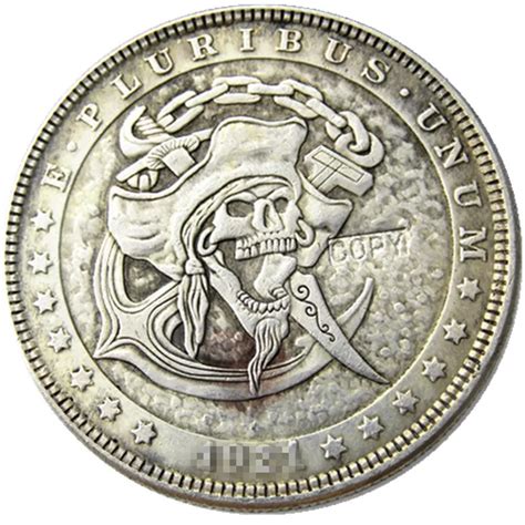 Hb Us Hobo Morgan Dollar Skull Zombie Skeleton Silver Plated