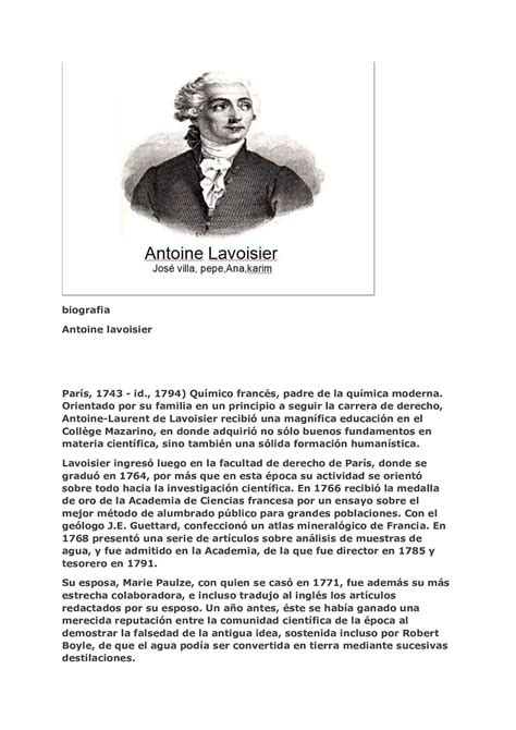 Biograf A De Lavoisier Psiquismo