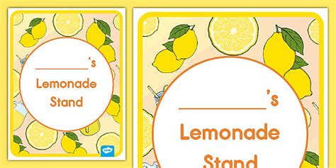 Editable Lemonade Stand Pretend Play Sign Teacher Made