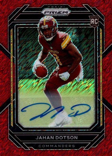 Jahan Dotson Prizm Rookie Autographs Red Shimmer Psa