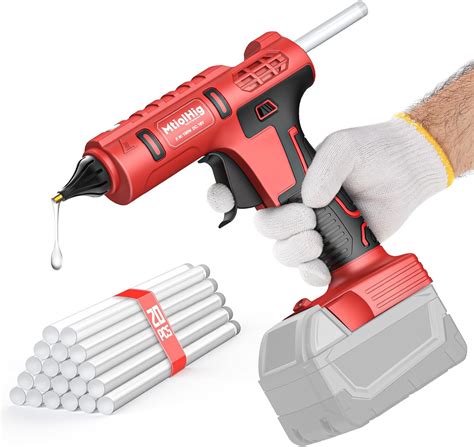 100w Hot Glue Gun For Milwaukee 18v Battery Wireless Battery Powered Cordless Glue