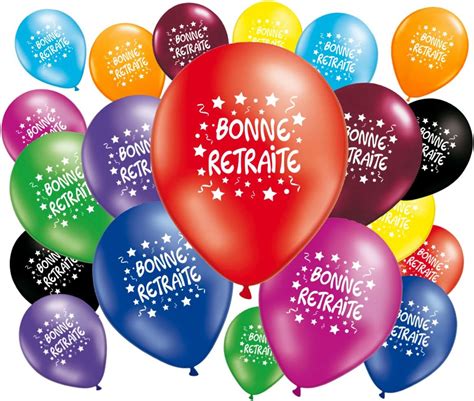 Bonne Retraite Happy Retirement Balloons Pack Of 20 Uk