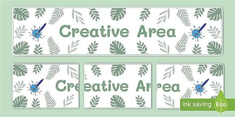 Botanical Themed Creative Area Display Banner Teacher Made