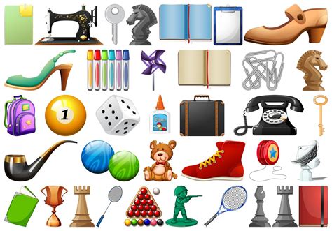 Set Of Random Objects 682467 Vector Art At Vecteezy