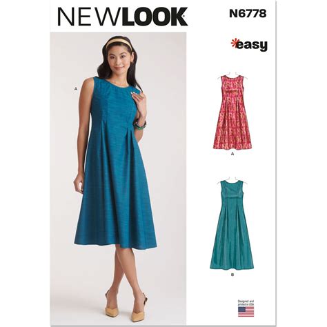 New Look Sewing Pattern N6778 Misses Dress In Two Lengths 6778 Patterns And Plains