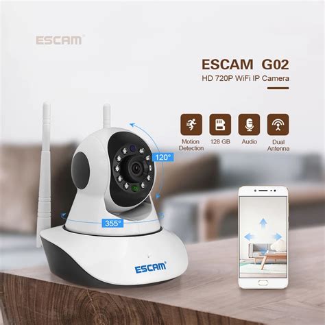 Aliexpress Buy Escam G02 1MP HD 720P WIFI IP Camera Infrared