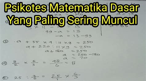 Psikotes Matematika Dasar Youtube