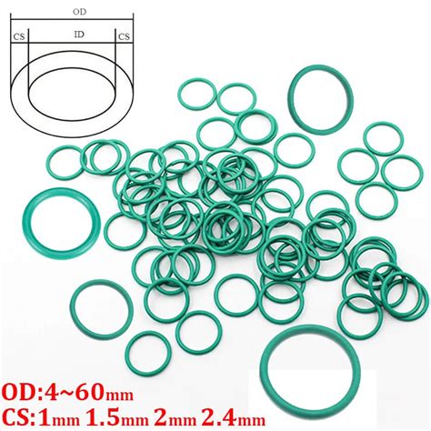 Green Fkm O Rings Sealing Gasket Cs Mm Mm Mm Mm Oil Resistant