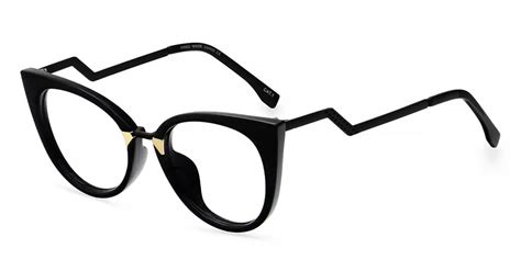 97320 Cat Eye Black Eyeglasses Frames Leoptique