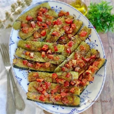 Zucchine Gratinate Al Forno Con Pomodori E Cipolle Ricetta Gustosa E