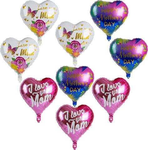 Mothers Day Balloons 9 Pcs Vibrant Happy Mothers Day