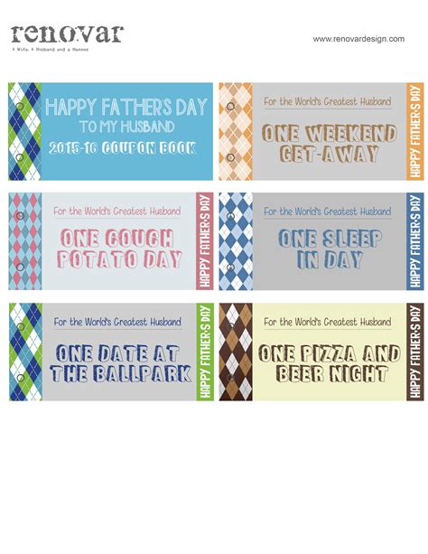 Free Printable Father S Day Coupon Book