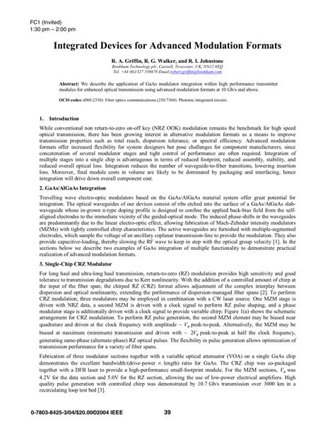 Pdf Integrated Devices For Advanced Modulation Formats