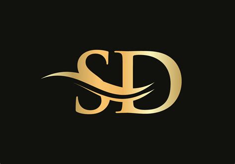 Gold SD letter logo design. SD logo design with creative and modern ...