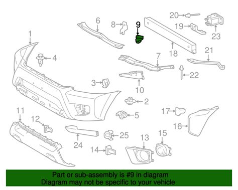 Toyota Tacoma Bumper Cover Support Rail Clip Front Upper