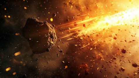 Premium Photo Planetary Defense Asteroid Impact Simulation Closeup