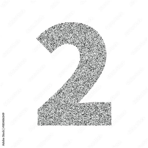 Silver Glitter Alphabet Number 2 Stock Vector Adobe Stock