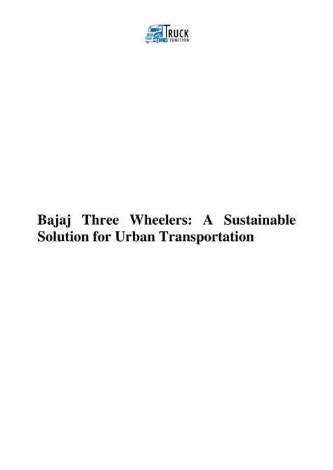 Ppt Bajaj Three Wheelers A Sustainable Solution For Urban Transportation Powerpoint