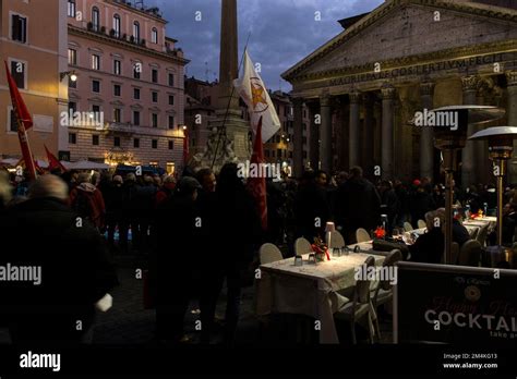 Rome Italie 21st décembre 2022 Protestation sur la place pour dire