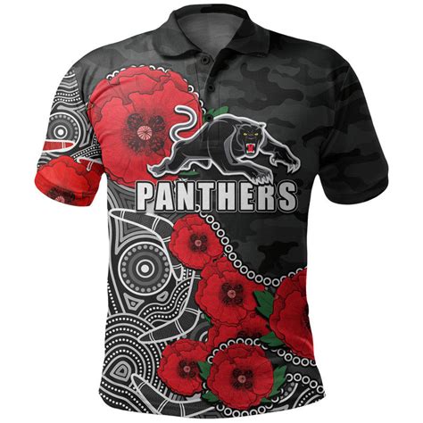 Custom Personalised Anzac Day Nrl Panthers Army Mix Aboriginal Polo