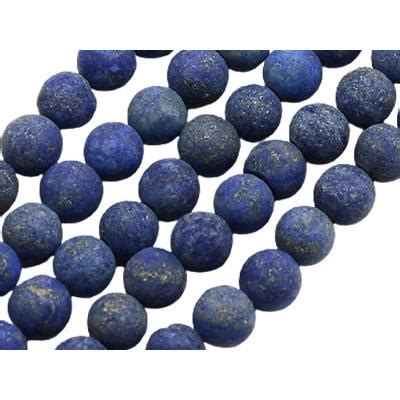 Lapis lazuli Perle Givrée Naturelle Ronde Lisse Percée 6 mm Aromasud