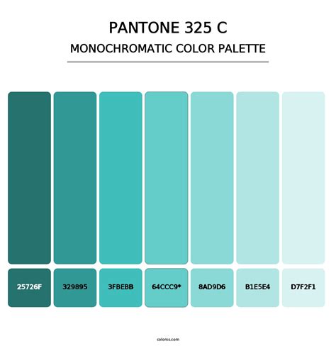 PANTONE 325 C Color Palettes Colorxs