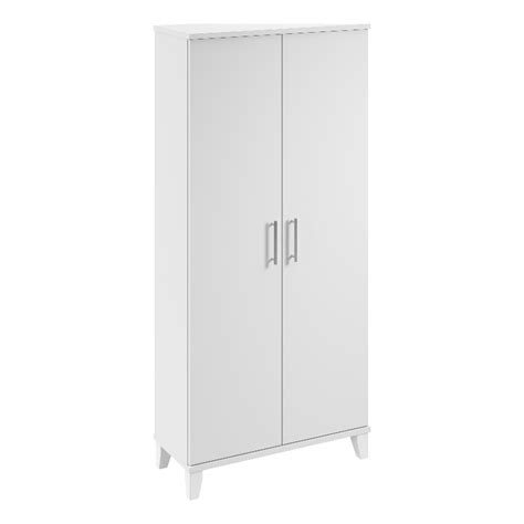 Hampton Heights Tall Narrow Storage Cabinet With Door In White Engineered Wood Hhs117wh